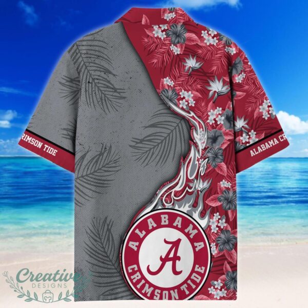 Alabama Crimson Tide Tropical Style Fireball Custom Name Hawaiian Shirt Product Photo 3