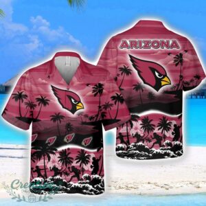 Arizona Cardinals Big Logo Waves Pattern Tropical Hawaiian Shirt Product Photo 1