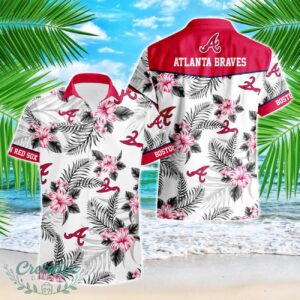 Atlanta Braves Tropical Floral Logo Hawaiian Shirt Product Photo 1