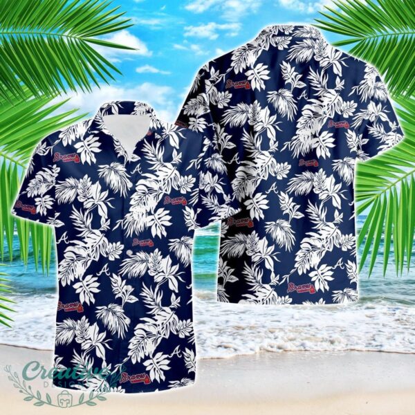 Atlanta Braves Tropical Leaf 3D Printed Hawaiian Shirt Beach Team Gift Product Photo 1