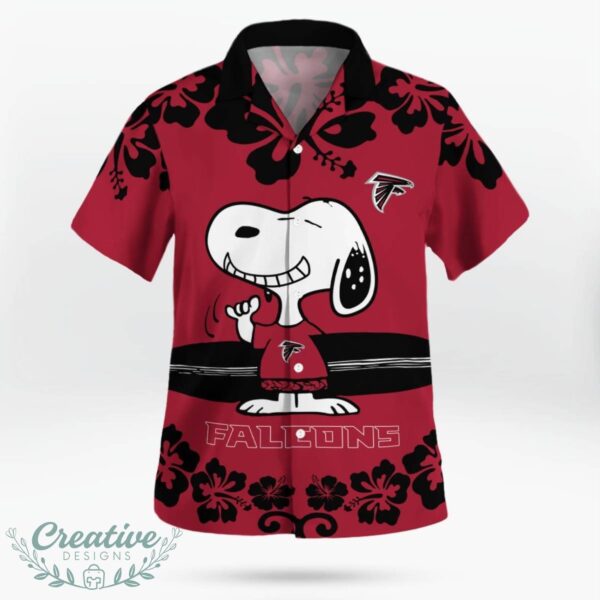 Atlanta Falcons Flower Cute Snoopy Smile Hawaiian Shirt Summer Gift Product Photo 3