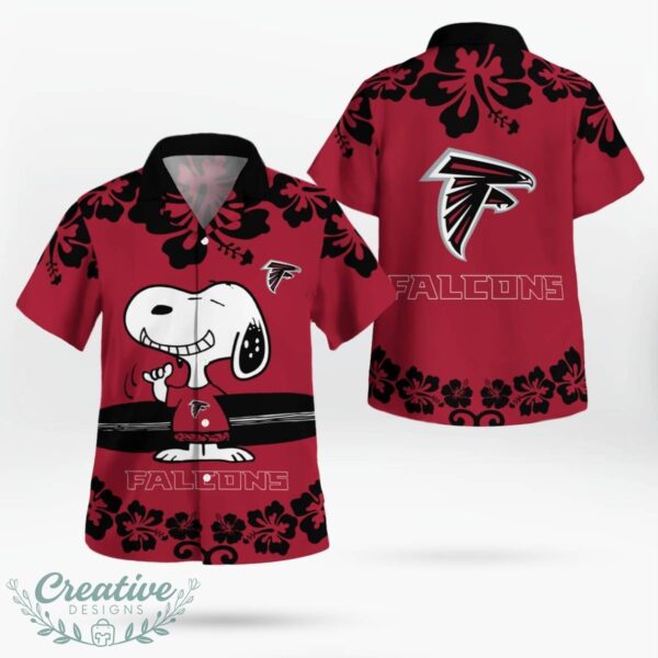 Atlanta Falcons Flower Cute Snoopy Smile Hawaiian Shirt Summer Gift Product Photo 1