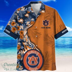 Auburn Tigers Tropical Style Fireball Custom Name Hawaiian Shirt Product Photo 2