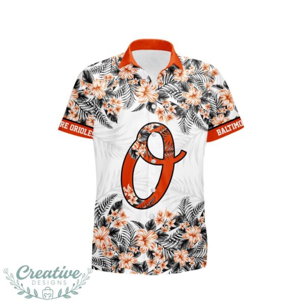 Baltimore Orioles Hibiscus Plumeria Flower 3D Printed Hawaiian Shirt Product Photo 2