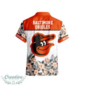 Baltimore Orioles Hibiscus Plumeria Flower 3D Printed Hawaiian Shirt Product Photo 3