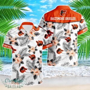 Baltimore Orioles Tropical Floral Logo Hawaiian Shirt Product Photo 1