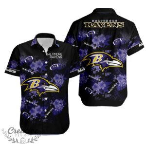 Baltimore Ravens NFL Football Custom Name Hawaiian Shirt Product Photo 1