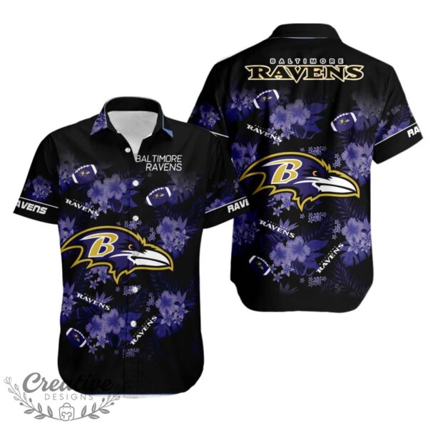 Baltimore Ravens NFL Football Custom Name Hawaiian Shirt Product Photo 1