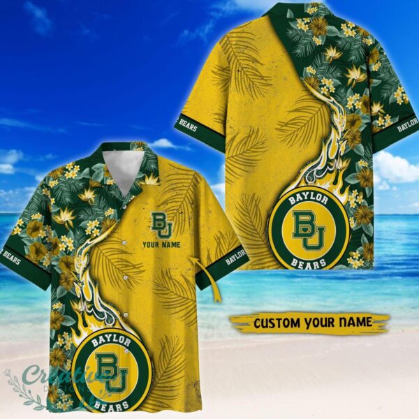 Baylor Bears Tropical Style Fireball Custom Name Hawaiian Shirt Product Photo 1