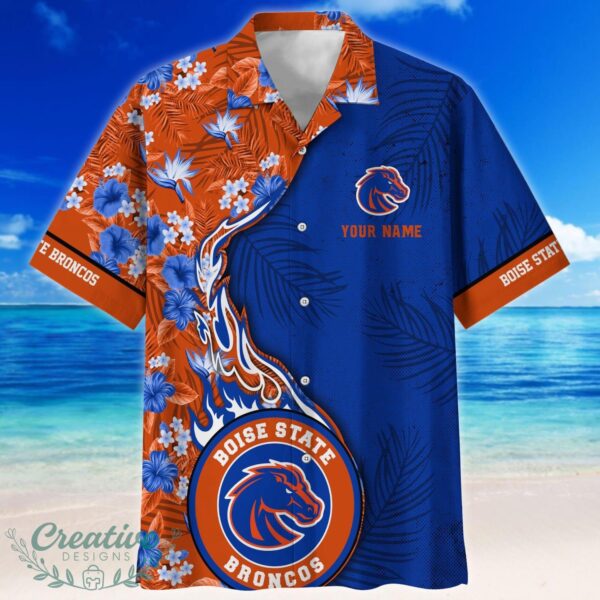 Boise State Broncos Tropical Style Fireball Custom Name Hawaiian Shirt Product Photo 2