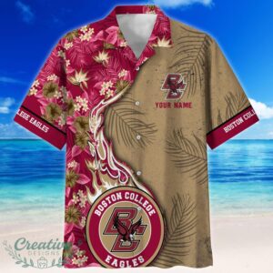 Boston College Eagles Tropical Style Fireball Custom Name Hawaiian Shirt Product Photo 2