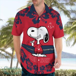 Boston Red Sox Flower Cute Snoopy Smile Hawaiian Shirt Summer Gift Product Photo 1