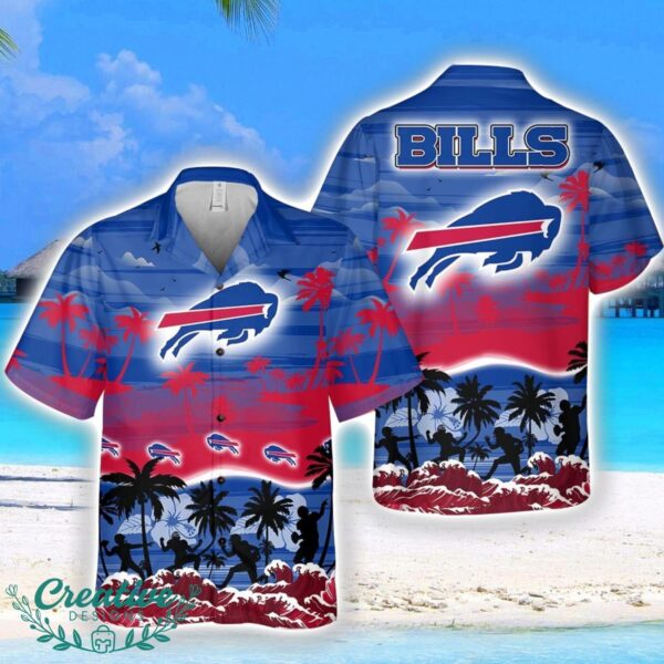 Buffalo Bills Big Logo Waves Pattern Tropical Hawaiian Shirt Product Photo 1