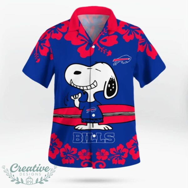 Buffalo Bills Flower Cute Snoopy Smile Hawaiian Shirt Summer Gift Product Photo 3