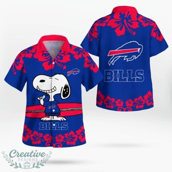 Buffalo Bills Flower Cute Snoopy Smile Hawaiian Shirt Summer Gift Product Photo 1