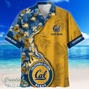 California Golden Bears Tropical Style Fireball Custom Name Hawaiian Shirt Product Photo 2