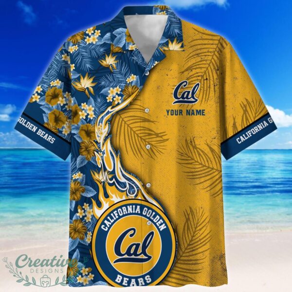 California Golden Bears Tropical Style Fireball Custom Name Hawaiian Shirt Product Photo 2