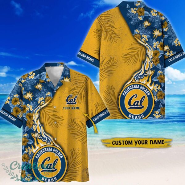 California Golden Bears Tropical Style Fireball Custom Name Hawaiian Shirt Product Photo 1