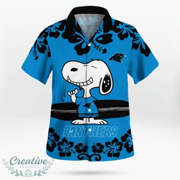 Carolina Panthers Flower Cute Snoopy Smile Hawaiian Shirt Summer Gift Product Photo 3