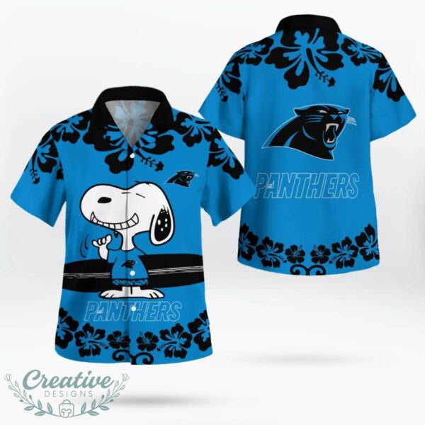 Carolina Panthers Flower Cute Snoopy Smile Hawaiian Shirt Summer Gift Product Photo 1