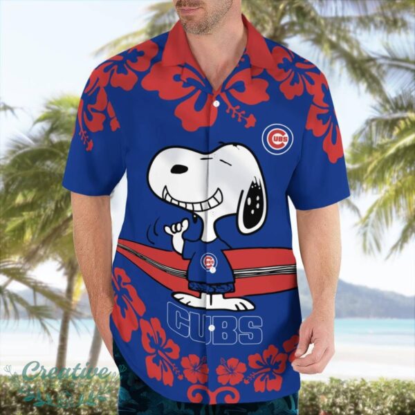 Chicago Cubs Flower Cute Snoopy Smile Hawaiian Shirt Summer Gift Product Photo 2