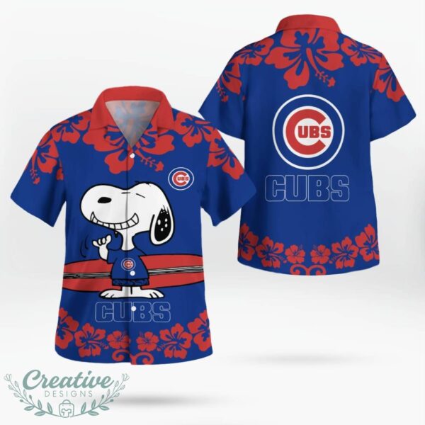 Chicago Cubs Flower Cute Snoopy Smile Hawaiian Shirt Summer Gift Product Photo 1