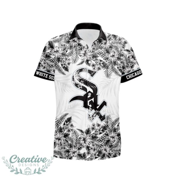 Chicago White Sox Hibiscus Plumeria Flower 3D Printed Hawaiian Shirt Product Photo 2