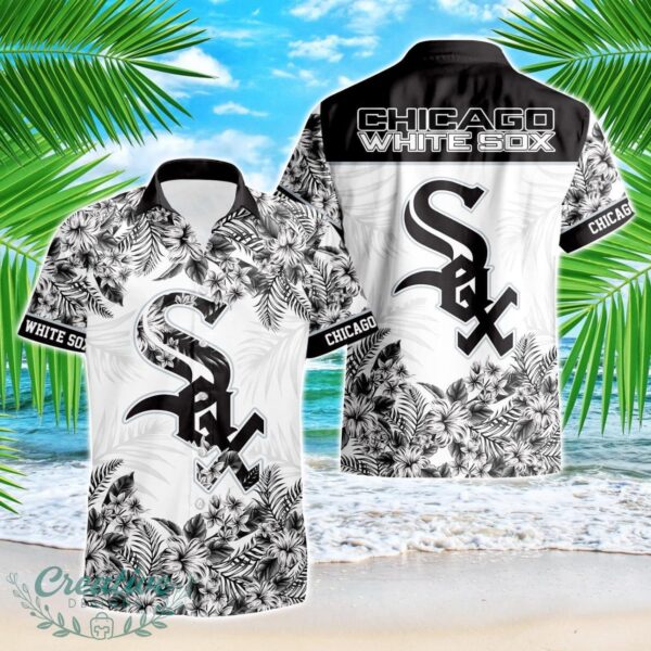 Chicago White Sox Hibiscus Plumeria Flower 3D Printed Hawaiian Shirt Product Photo 1