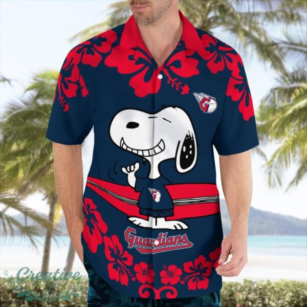 Cleveland Guardians Flower Cute Snoopy Smile Hawaiian Shirt Summer Gift Product Photo 2