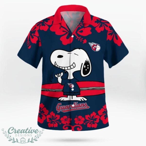 Cleveland Guardians Flower Cute Snoopy Smile Hawaiian Shirt Summer Gift Product Photo 3