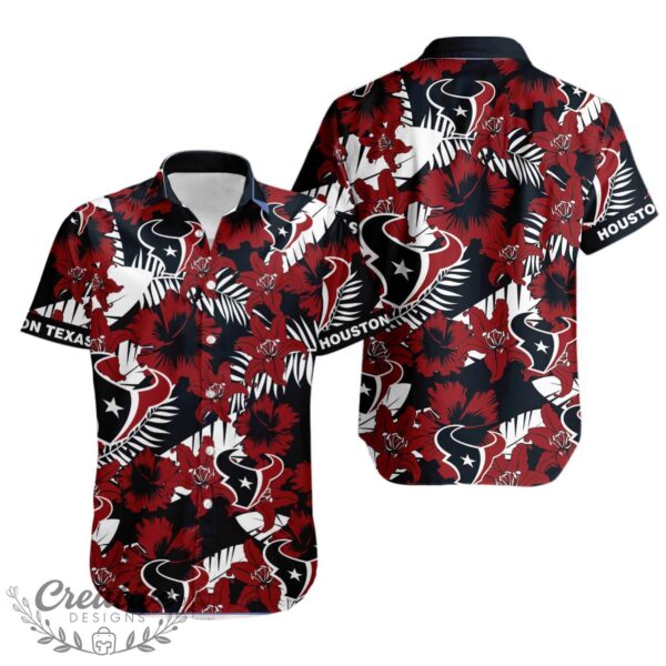 Custom Name Houston Texans Football Teams Hawaii Summer Hawaiian Shirt Product Photo 1