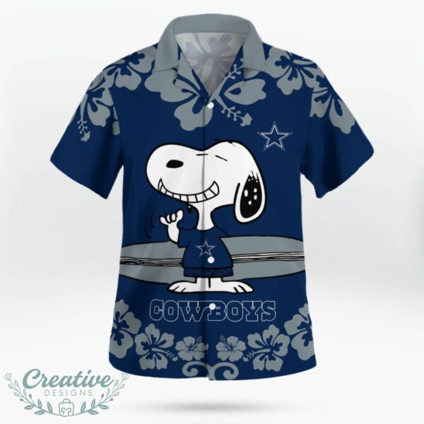 Dallas Cowboys Flower Cute Snoopy Smile Hawaiian Shirt Summer Gift Product Photo 3