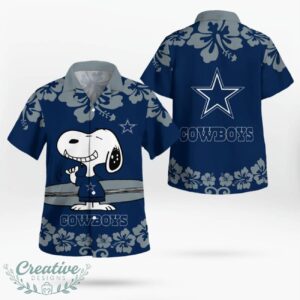 Dallas Cowboys Flower Cute Snoopy Smile Hawaiian Shirt Summer Gift Product Photo 1