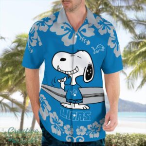 Detroit Lions Flower Cute Snoopy Smile Hawaiian Shirt Summer Gift Product Photo 2