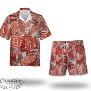 Detroit Red Wings NHL Hawaiian Shirt And Shorts Product Photo 2