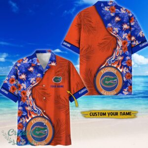 Florida Gators Tropical Style Fireball Custom Name Hawaiian Shirt Product Photo 1