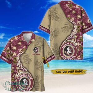 Florida State Seminoles Tropical Style Fireball Custom Name Hawaiian Shirt Product Photo 1