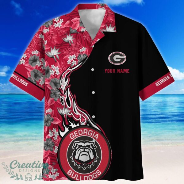 Georgia Bulldogs Tropical Style Fireball Custom Name Hawaiian Shirt Product Photo 2