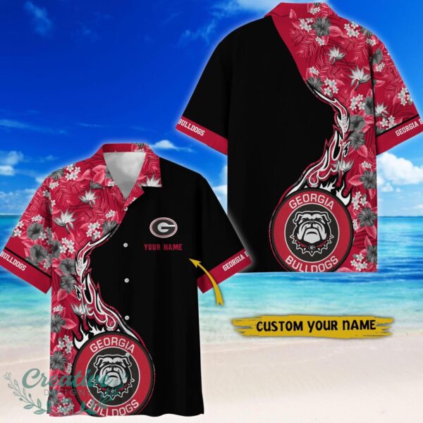 Georgia Bulldogs Tropical Style Fireball Custom Name Hawaiian Shirt Product Photo 1