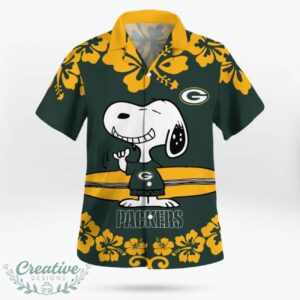 Green Bay Packers Flower Cute Snoopy Smile Hawaiian Shirt Summer Gift Product Photo 3