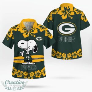 Green Bay Packers Flower Cute Snoopy Smile Hawaiian Shirt Summer Gift Product Photo 1