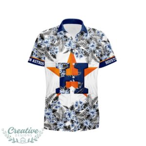 Houston Astros Hibiscus Plumeria Flower 3D Printed Hawaiian Shirt Product Photo 2