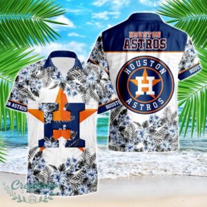 Houston Astros Hibiscus Plumeria Flower 3D Printed Hawaiian Shirt Product Photo 1