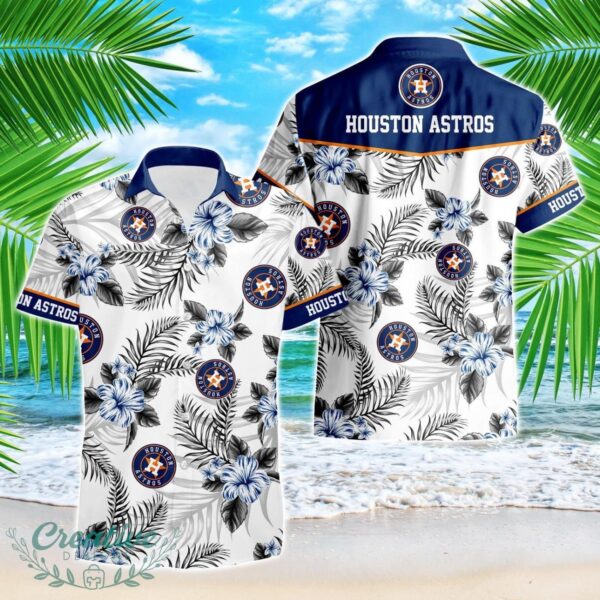 Houston Astros Tropical Floral Logo Hawaiian Shirt Product Photo 1