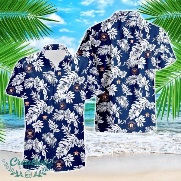 Houston Astros Tropical Leaf 3D Printed Hawaiian Shirt Beach Team Gift Product Photo 1