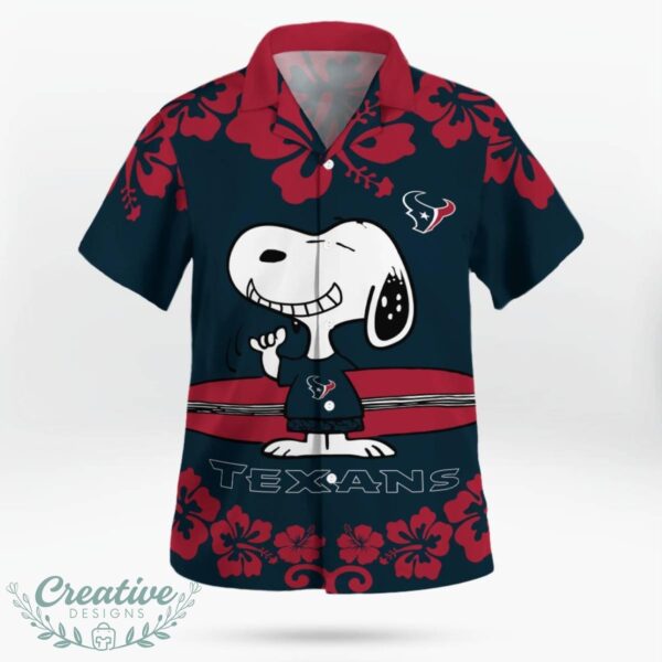 Houston Texans Flower Cute Snoopy Smile Hawaiian Shirt Summer Gift Product Photo 2