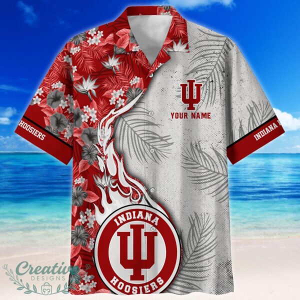 Indiana Hoosiers Tropical Style Fireball Custom Name Hawaiian Shirt Product Photo 2