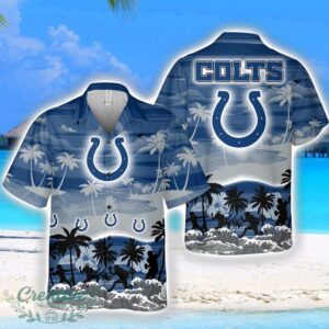 Indianapolis Colts Big Logo Waves Pattern Tropical Hawaiian Shirt Product Photo 1