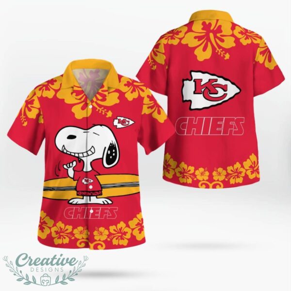 Kansas City Chiefs Flower Cute Snoopy Smile Hawaiian Shirt Summer Gift Product Photo 4