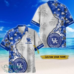 Kentucky Wildcats Tropical Style Fireball Custom Name Hawaiian Shirt Product Photo 1